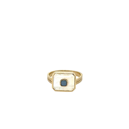 Pascale Monvoisin 9K Moonstone and Opal Ring