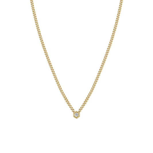 Zoë Chicco 14k Diamond Hexagon Curb Chain Necklace
