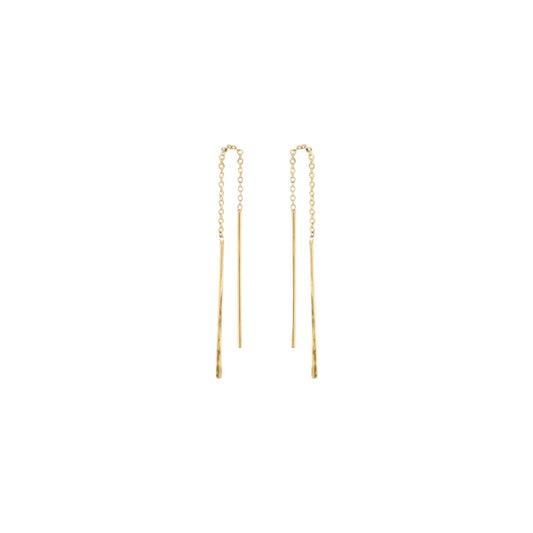 Zoë Chicco 14k Hammered Short Wire Threader Earrings
