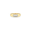 Zoë Chicco 14kt Baguette Diamond Signet Ring