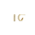 Zoë Chicco 14k Pave Diamond Octagon Huggie Hoop