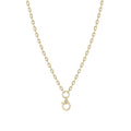 Zoë Chicco 14k Diamond Clasp Drop Oval Chain Link Necklace