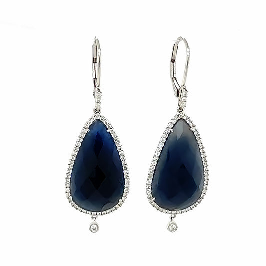 Meira T 14k Sapphire and Diamond Hook Earrings