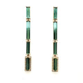 14k Green Tourmaline and Diamond Drop Statement Earrings