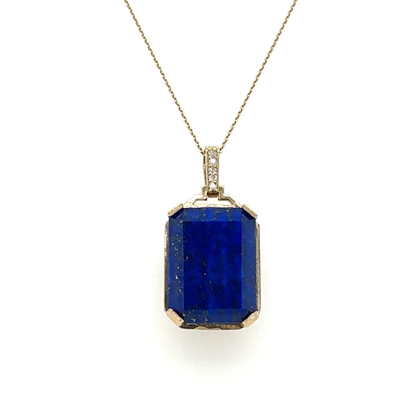 10kt Lapis Charm with Diamond Bail