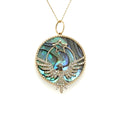 14kt Abalone and Diamond Phoenix Charm