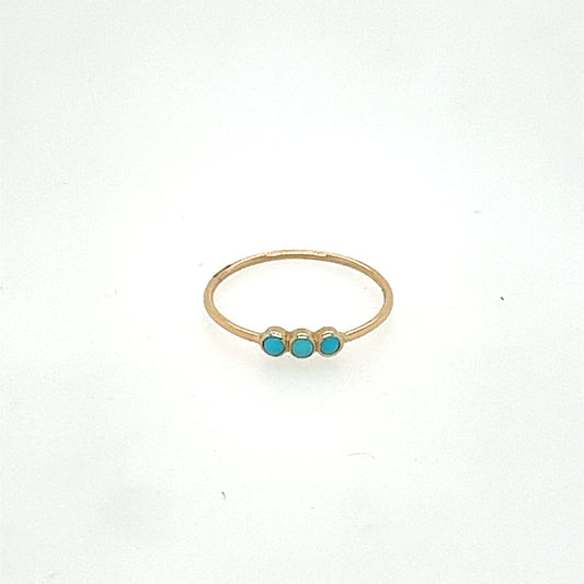Zoë Chicco 14kt Three-Stone Turquoise and Gold Ring