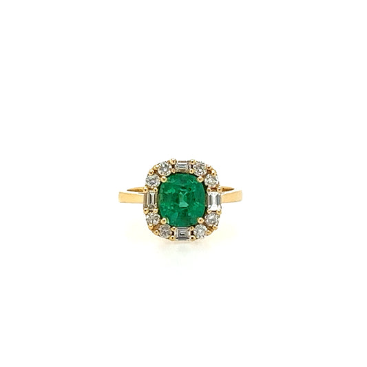 14kt Emerald and Diamond Ring
