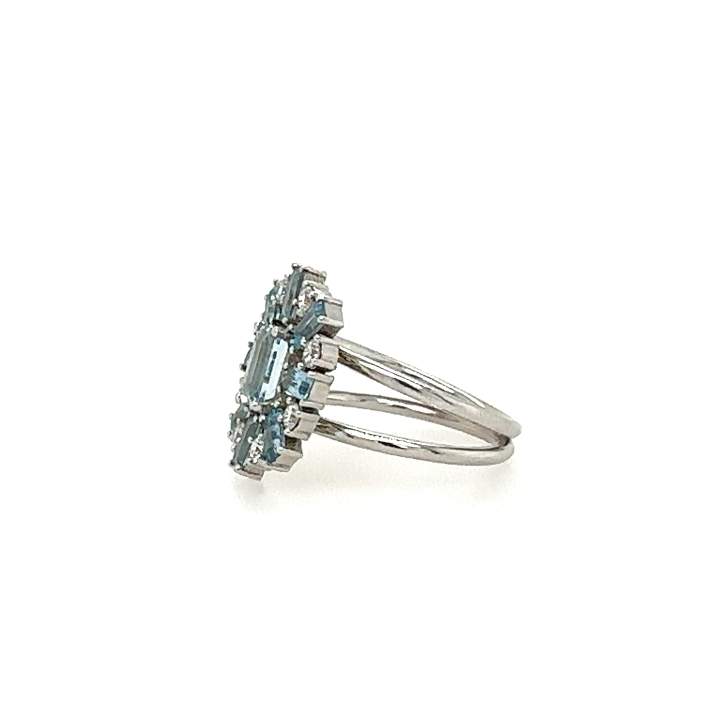 14k Aquamarine and Diamond Statement Ring
