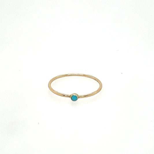Zoë Chicco 14kt Gold Ring with 2mm Turquoise
