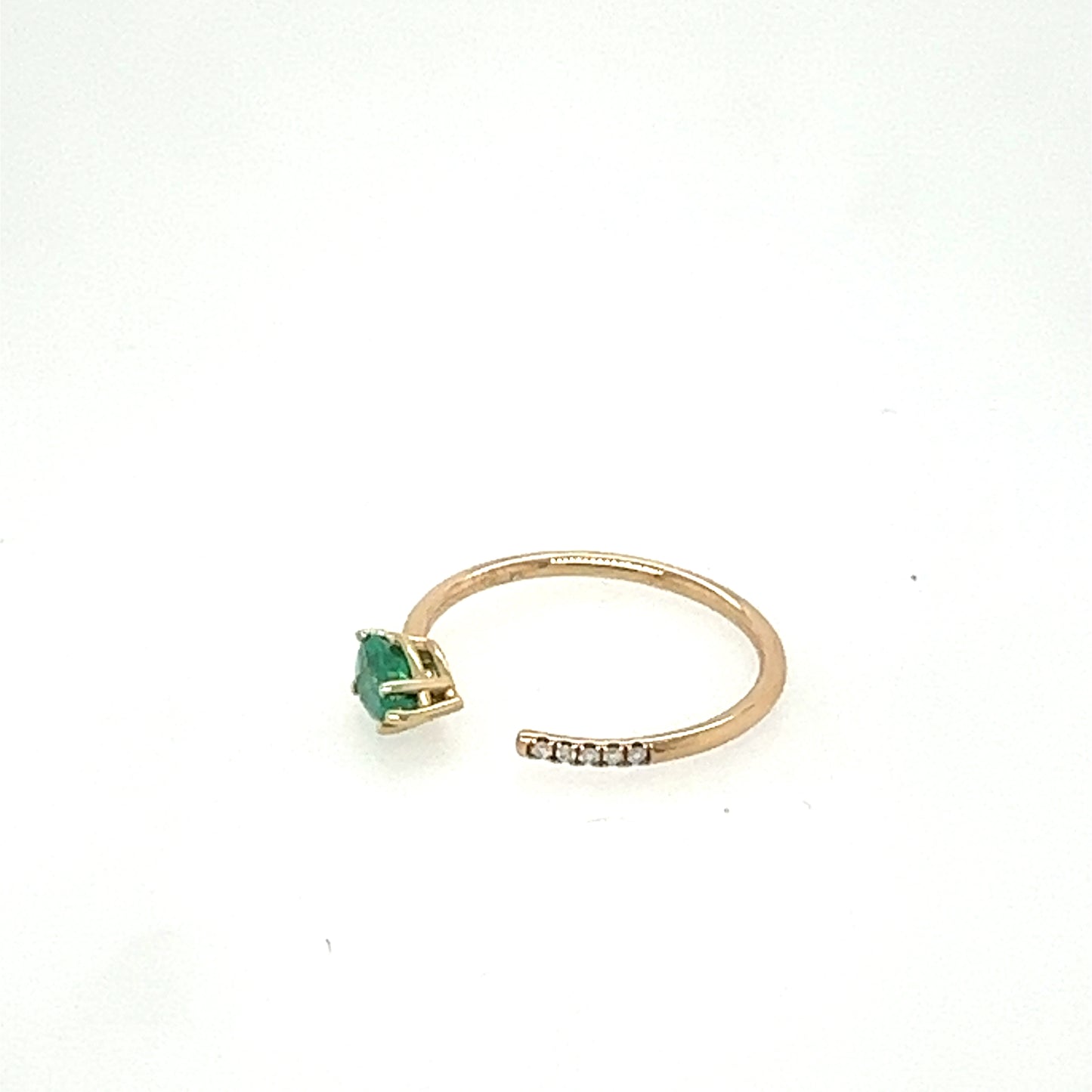 Zoë Chicco 14kt Gold, Emerald, and Diamond Open Ring