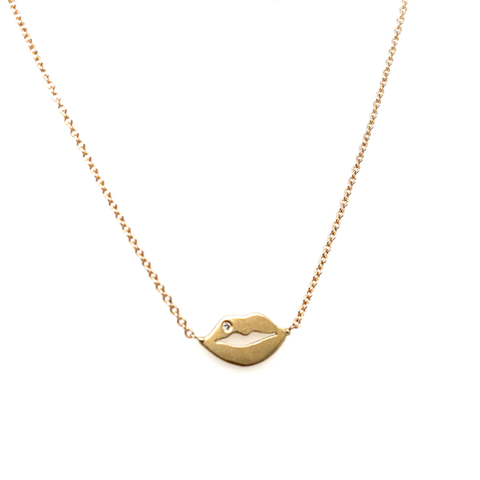 Victoria Cunningham 14KT Diamond Lips  Necklace