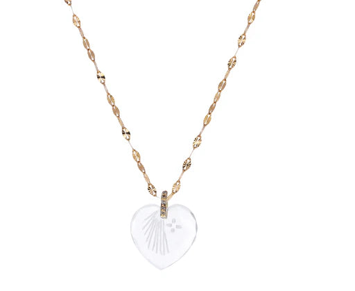 Pascale Monvoisin 9KT Engraved Crystal Heart GABIN N°3 Necklace