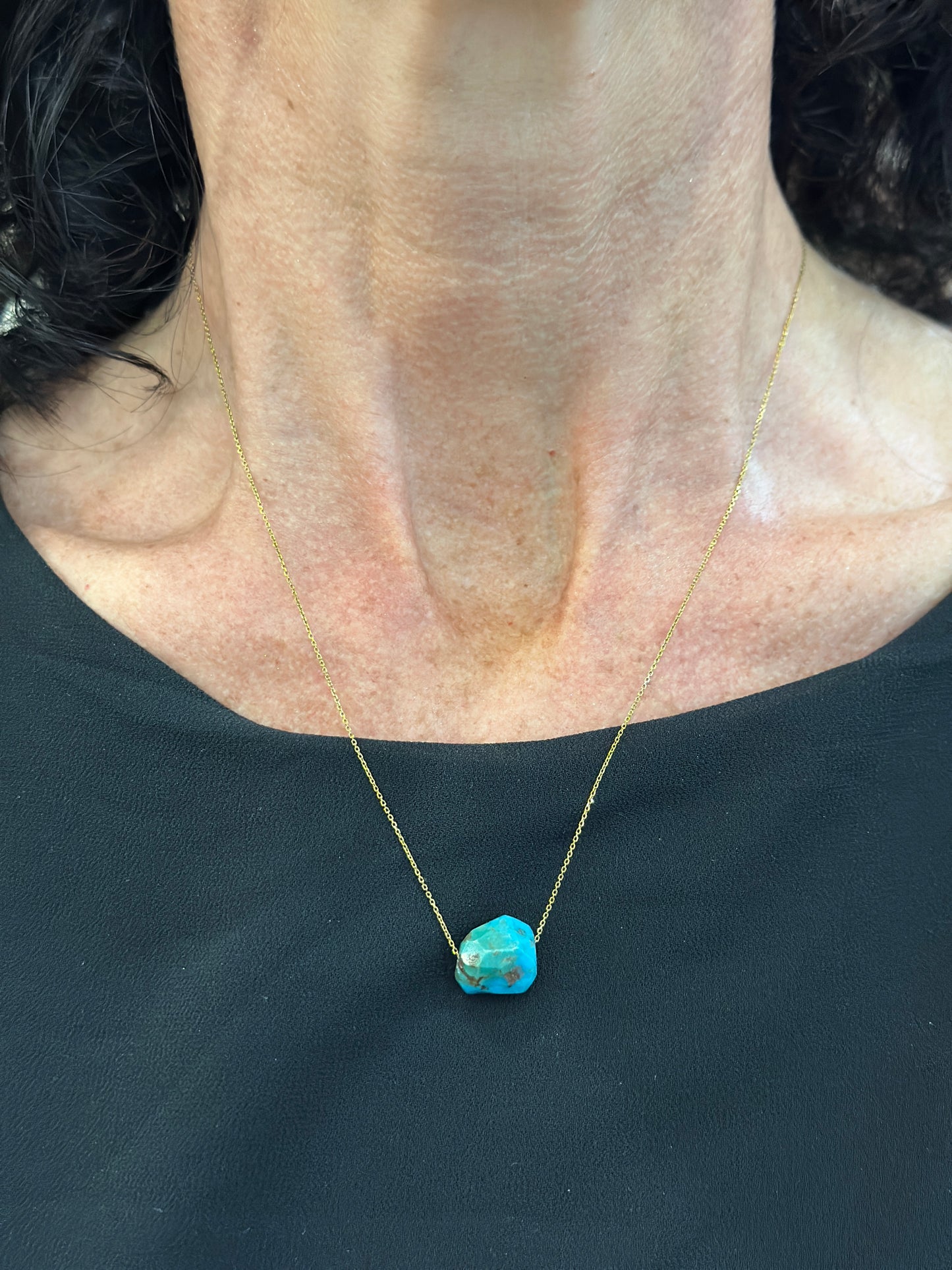 14kt Floating Turquoise Necklace