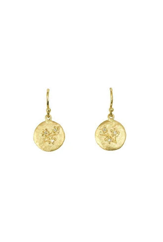Victoria Cunningham 14kt Yellow Gold Tiny Cherry Blossom Drops