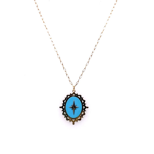 Perry De La Rosa Darci Turquoise Starburst Necklace