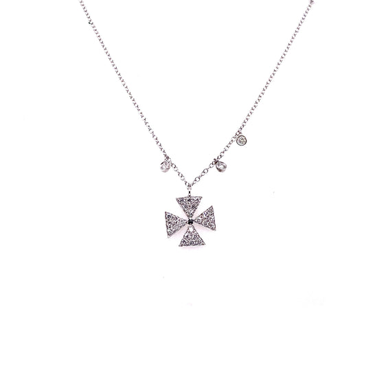 Meira T 14kt Diamond X-Cross Charm Necklace