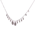 Meira T 14kt White Gold Diamond Disc Fringe Charm Necklace