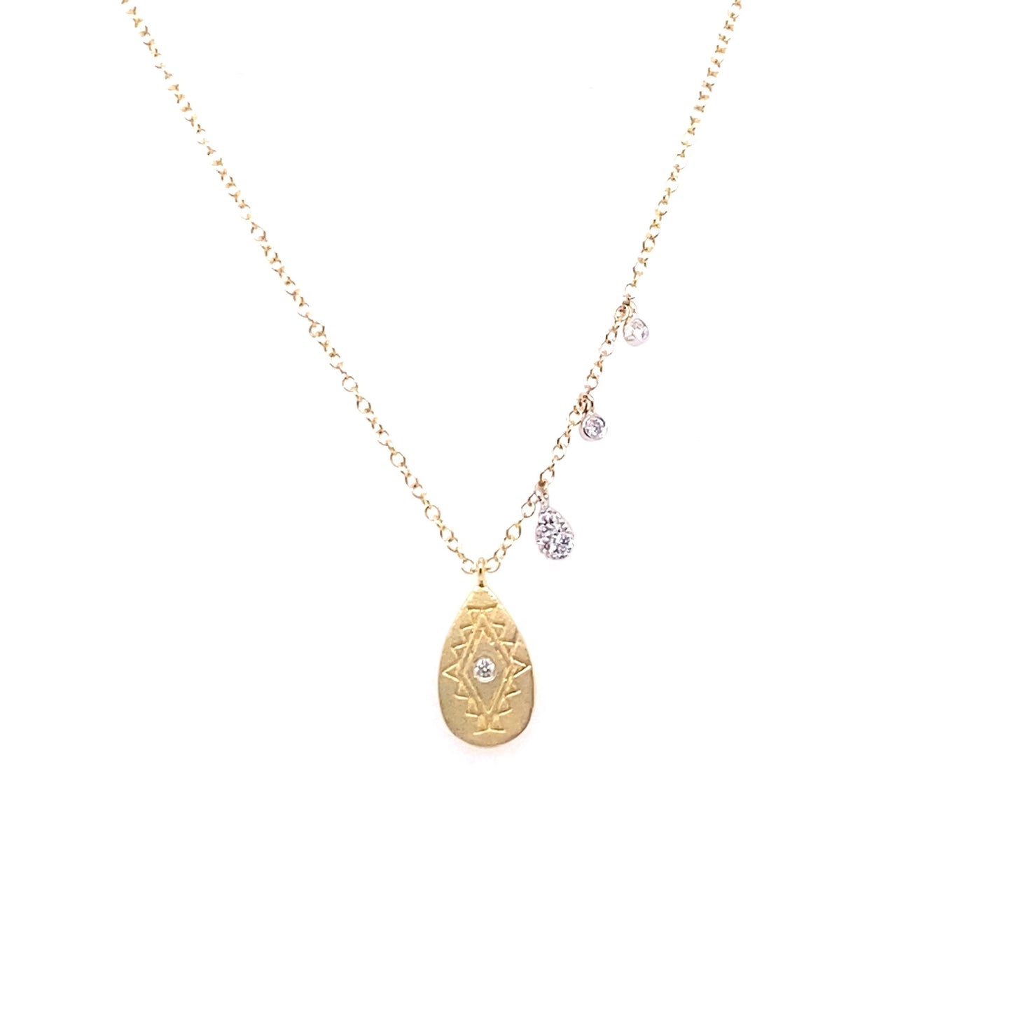 Meira T 14kt Yellow Gold Diamond Tribal Charm Necklace