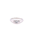 14kt White Gold Round Diamond Dome Ring