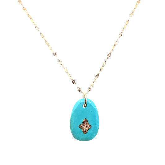 Pascale Monvoisin Turquoise and Diamond Giai N°1 Necklace