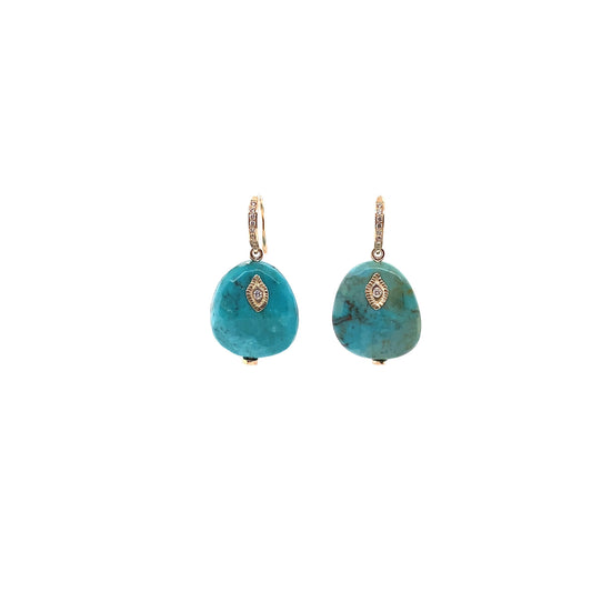 Pascale Monvoisin 9K Arles Turquoise and Diamond Earrings