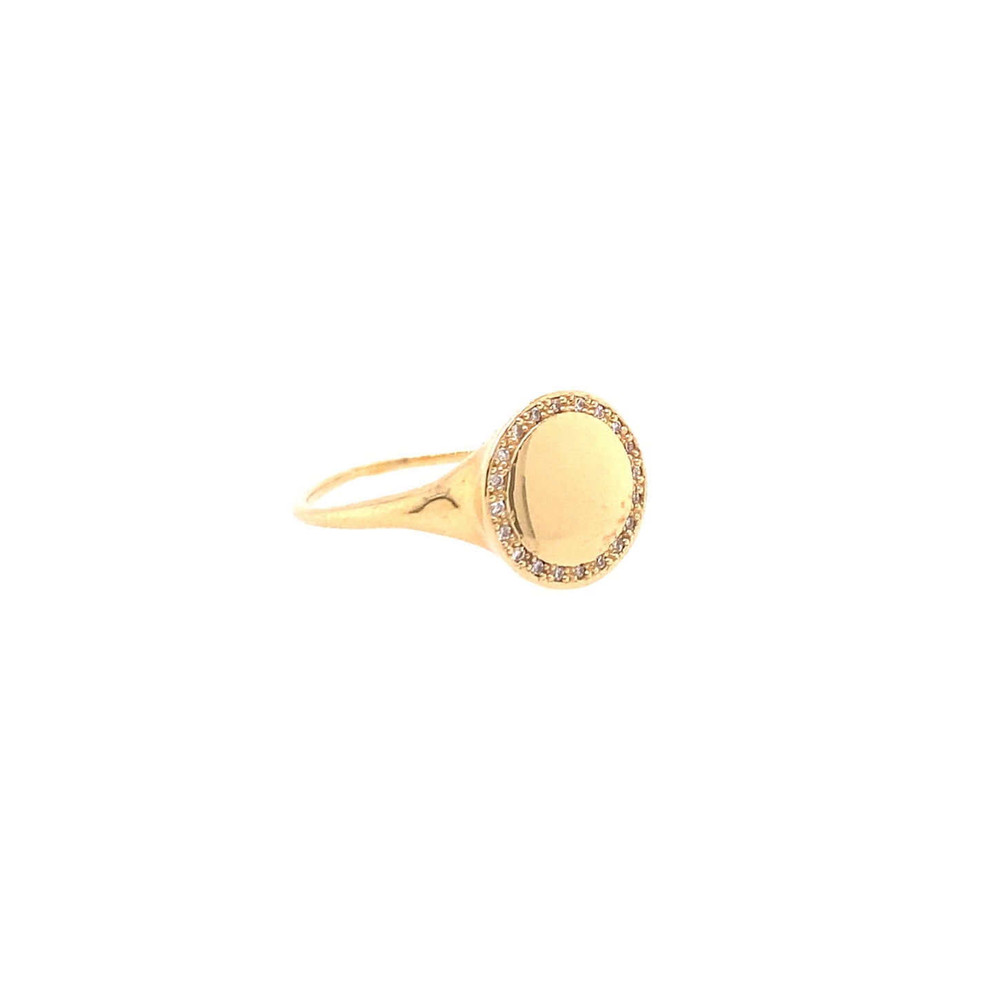 Meira T 14kt Yellow Gold Diamond Disc Signet Ring
