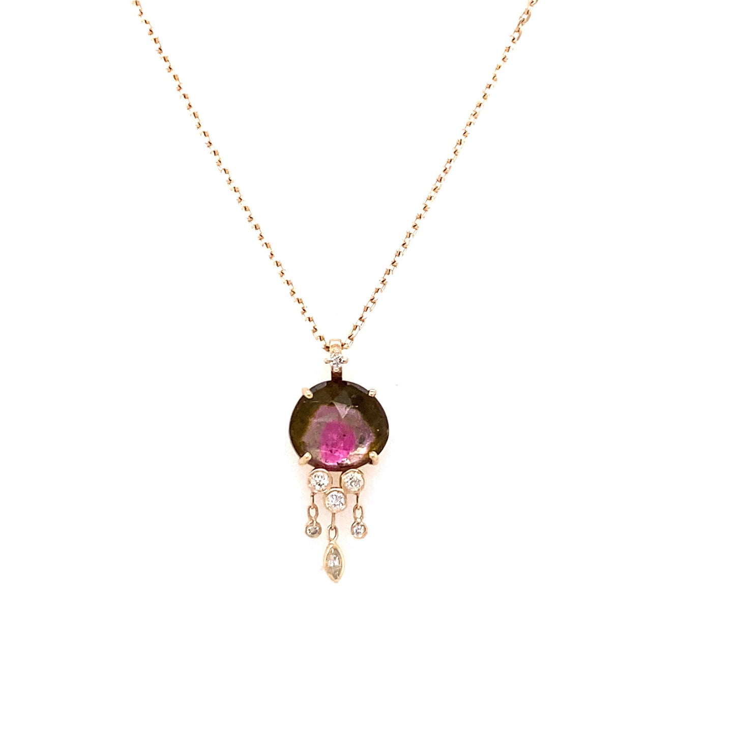 Celine Daoust 14kt Yellow Gold Jellyfish Tourmaline and Diamond Necklace