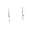 Celine Daoust 14k White Gold Triangle Diamond and Moonstone Hoop Earrings