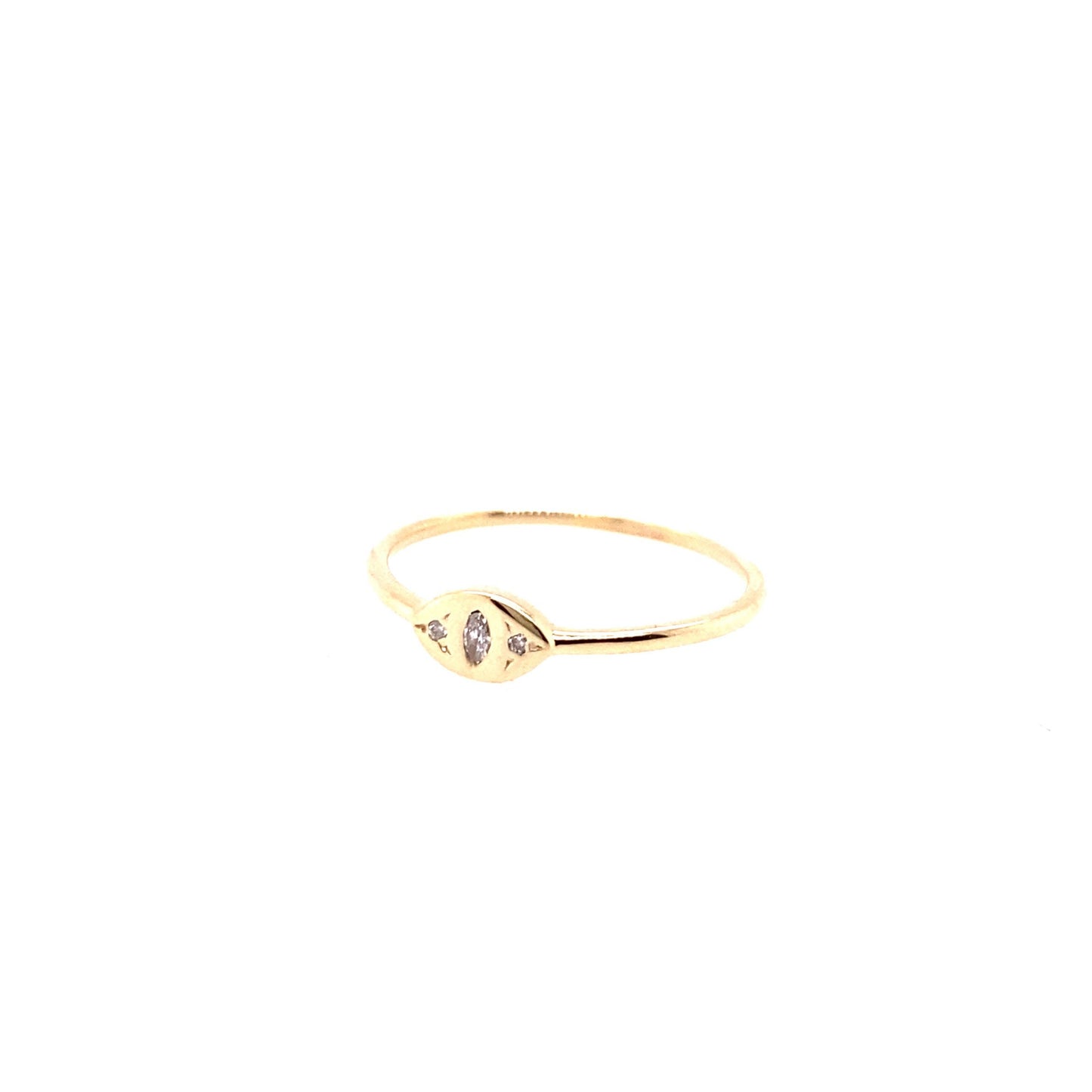 Scosha Yellow Gold Diamond Cat Eye Ring