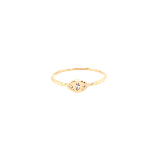 Scosha Yellow Gold Diamond Cat Eye Ring