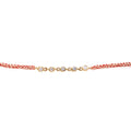 Scosha 14kt Yellow Gold Five Diamond Bezel Pink Cord Bracelet
