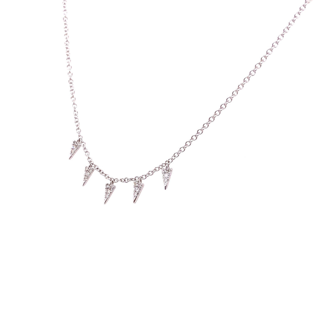 Meira T 14kt White Gold Five Diamond Spike Necklace