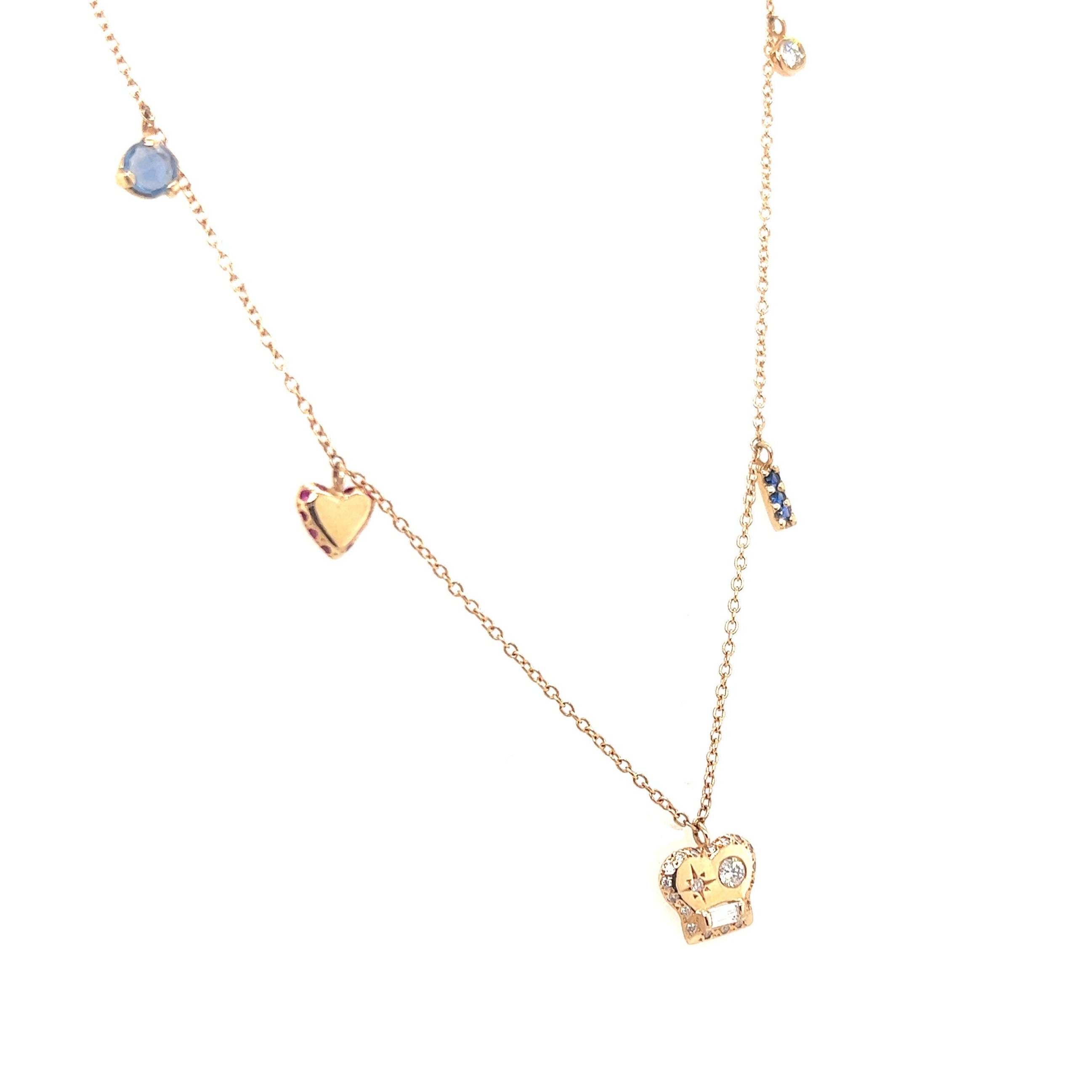 Scosha 14kt Yellow Gold Brian Mixed Diamond Charm Necklace