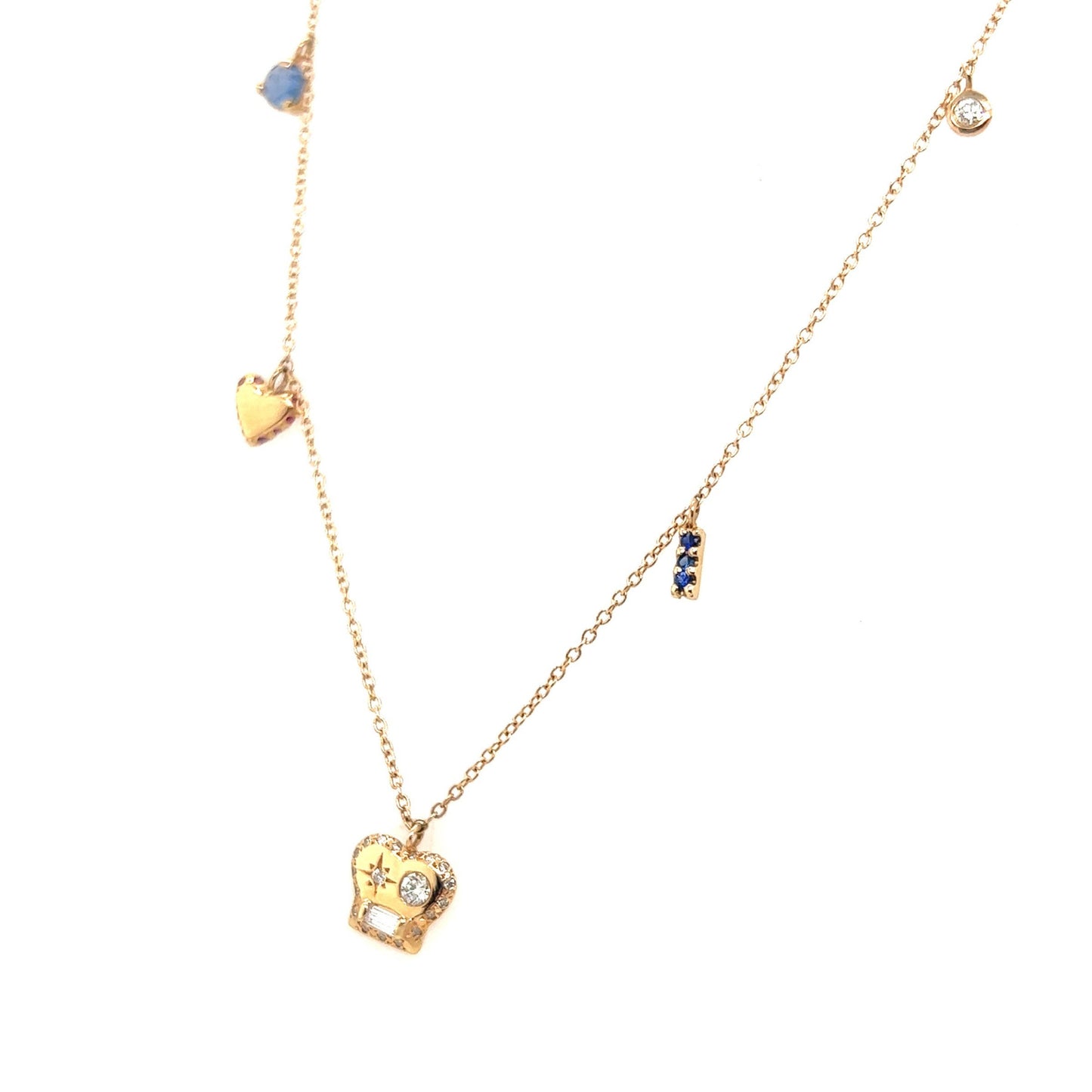 Scosha 14kt Yellow Gold Brian Mixed Diamond Charm Necklace