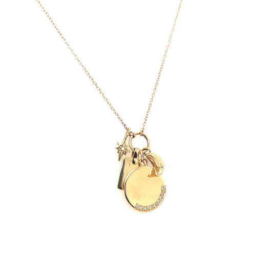 Scosha 10kt Yellow Gold Diamond Charm Necklace