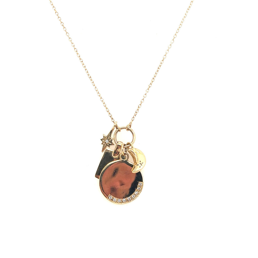 Scosha 10kt Yellow Gold Diamond Charm Necklace