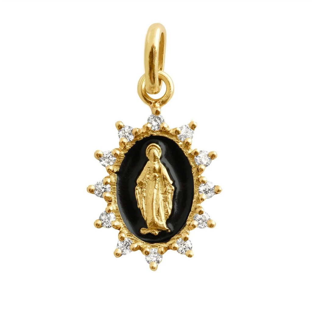 Gigi Clozeau 18kt Petite Supreme Madone Diamond Resin Pendant