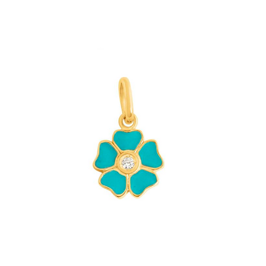 Gigi Clozeau 18kt Diamond Flower Resin Charm
