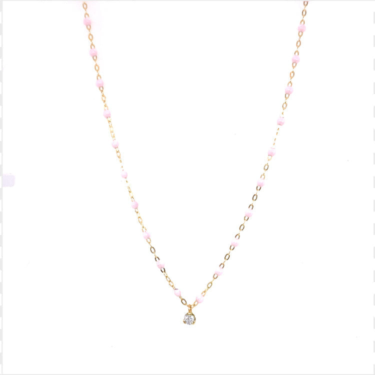 Gigi Clozeau 18kt Mini 1 Diamond Resin Necklace