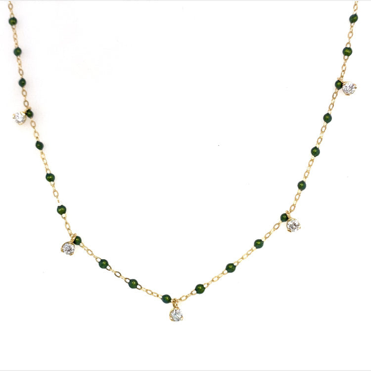 Gigi Clozeau 18kt Classic Supreme 5-Diamond Resin Necklace