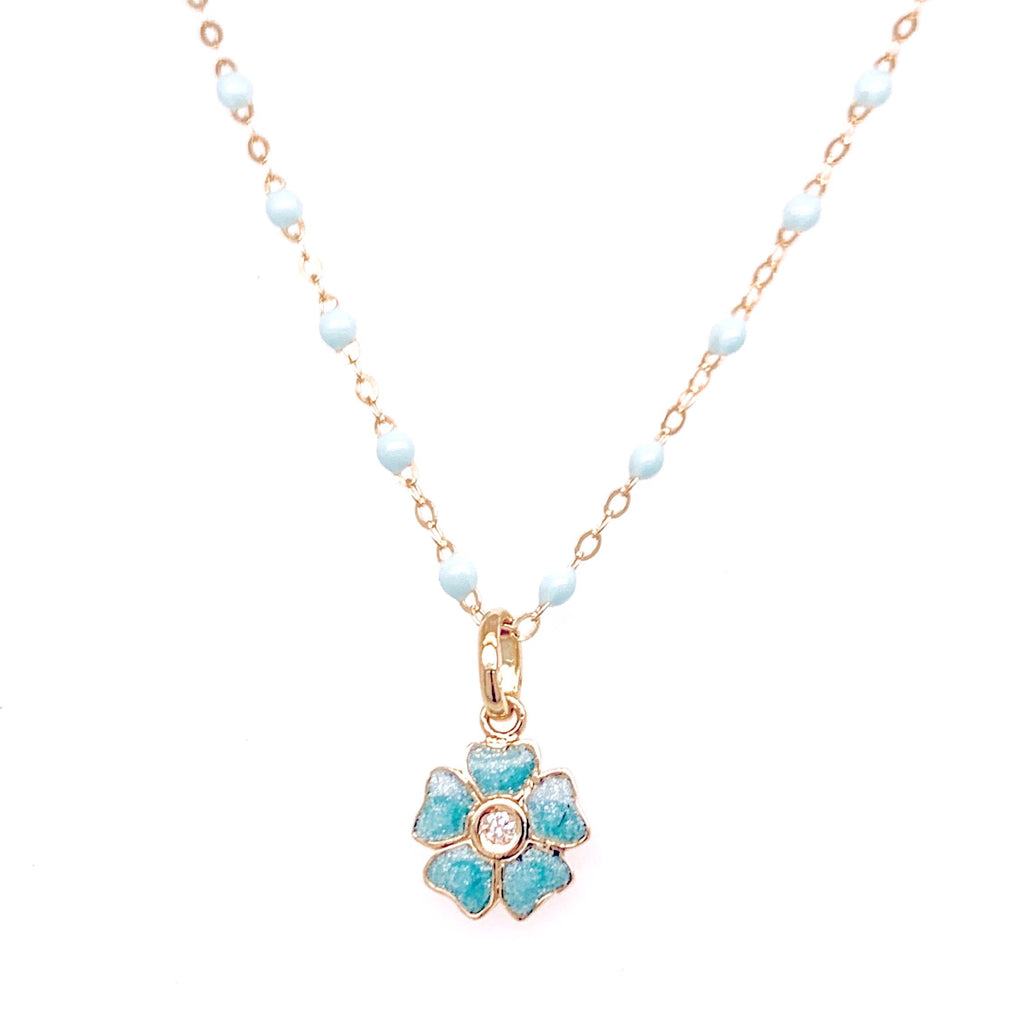 Gigi Clozeau 18kt Diamond Flower Resin Charm