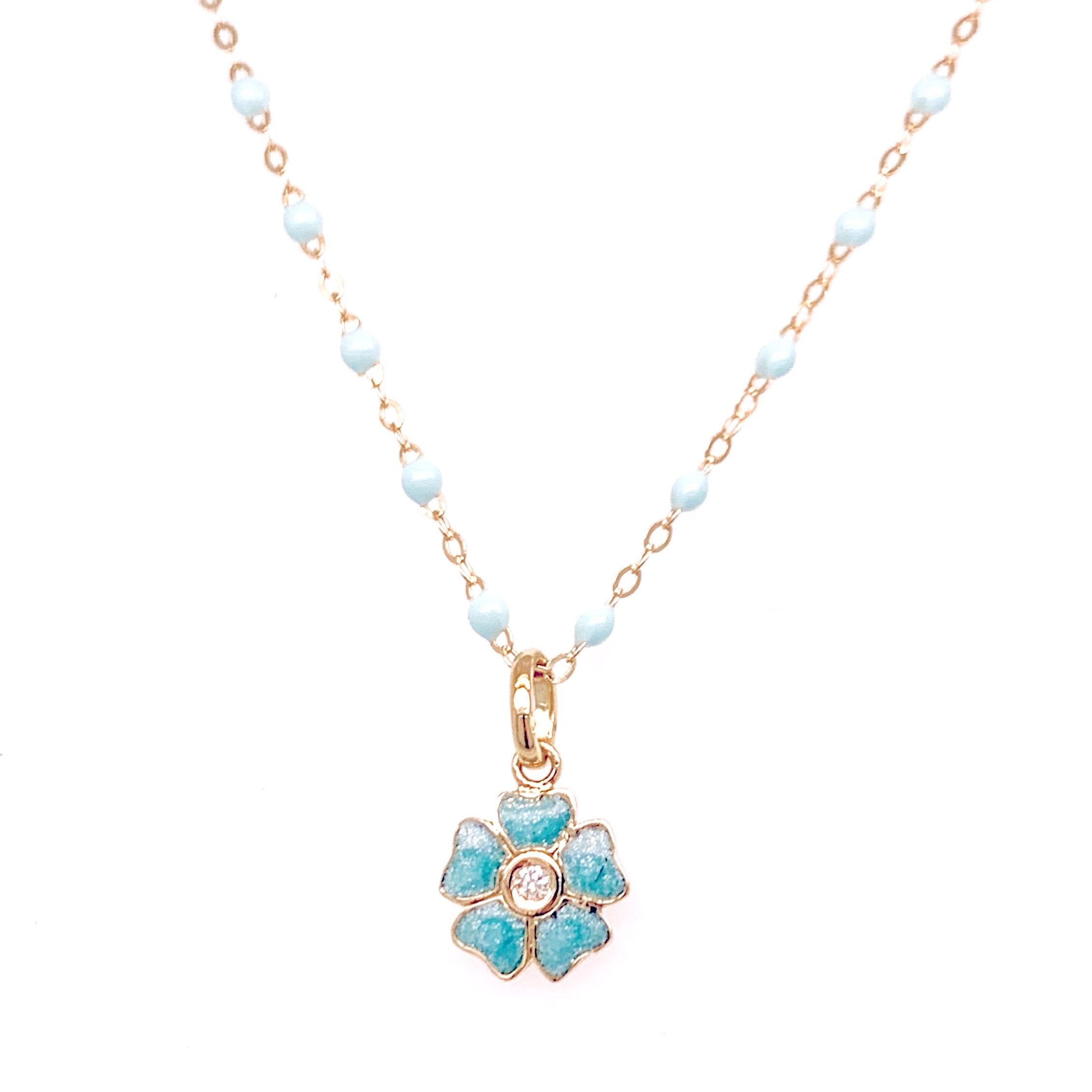 Gigi Clozeau 18kt Diamond Flower Resin Charm