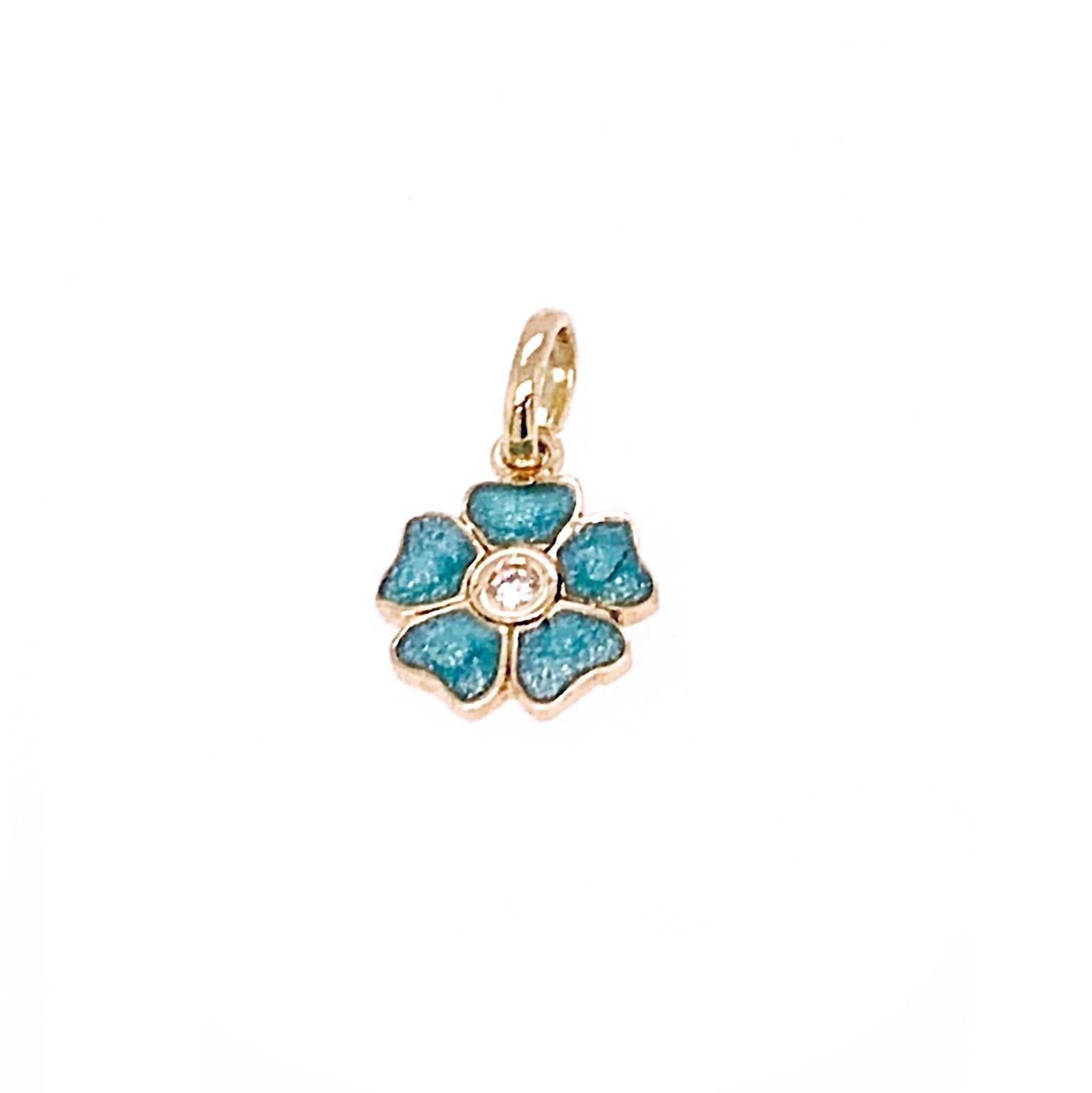 Gigi Clozeau 18kt Diamond Flower Resin Charm