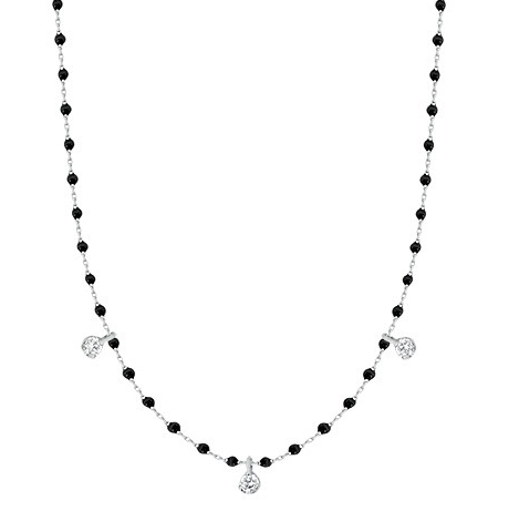Gigi Clozeau 18kt Mini 3 Diamond Resin Necklace