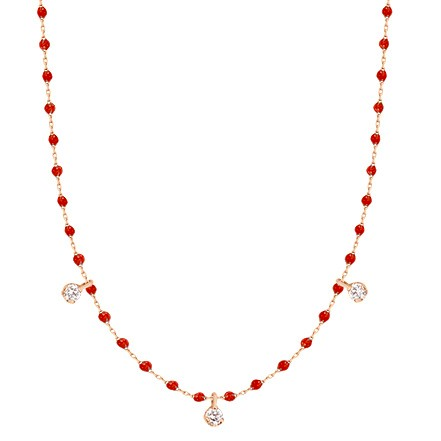 Gigi Clozeau 18kt Mini 3 Diamond Resin Necklace