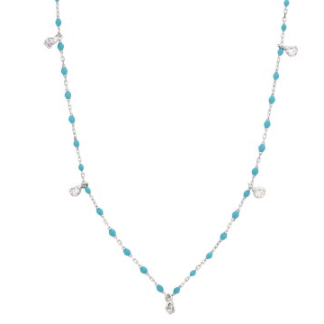 Gigi Clozeau 18kt Mini 5 Diamond Resin Necklace