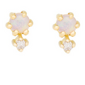 Hortense 14kt Petite Cherie Duo Opal Diamond Stud Earrings