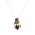 Perry De La Rosa Manda Garnet Dagger Necklace