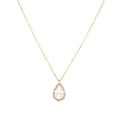 Perry De La Rosa 18kt Yellow Gold Mother of Pearl Cross and Diamond Necklace